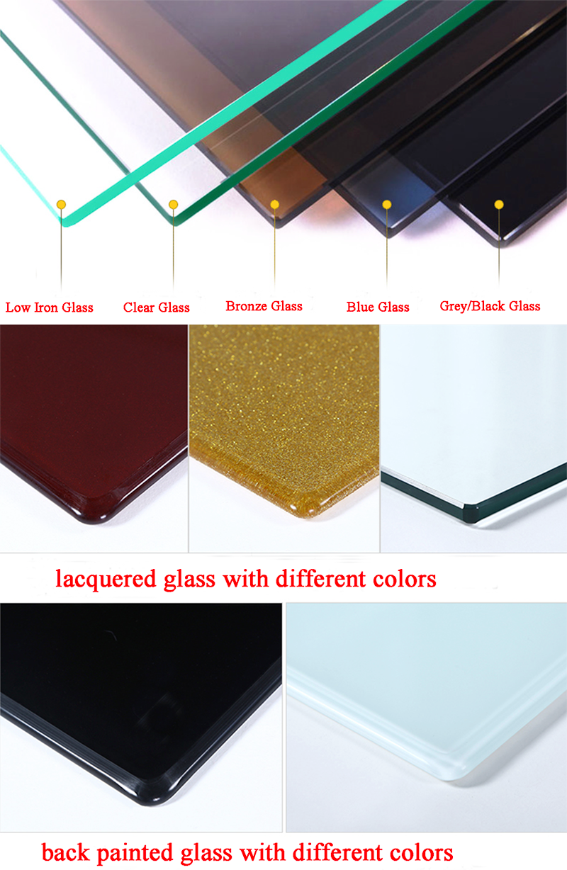 Round tempered frosted silk screen printing glass for table top