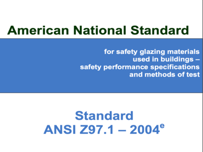 ansi z97.1 for safety glazing materials used in buildings safety performance specifications and methods of test